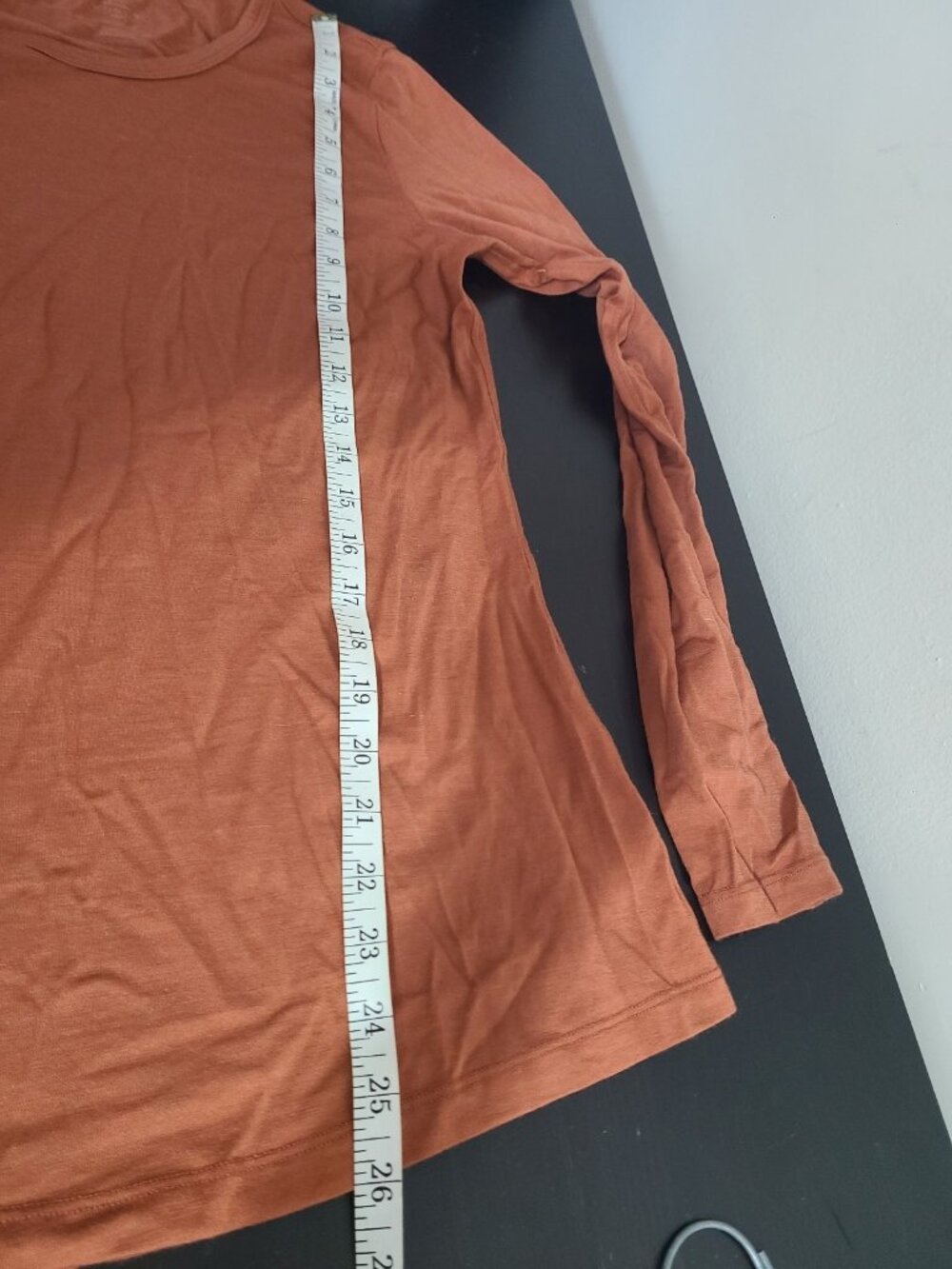 WoolX Remi Merino Wool Blend Shirt Top Womens Sz M  Long Sleeve OrangeBase Layer - Picture 4 of 5